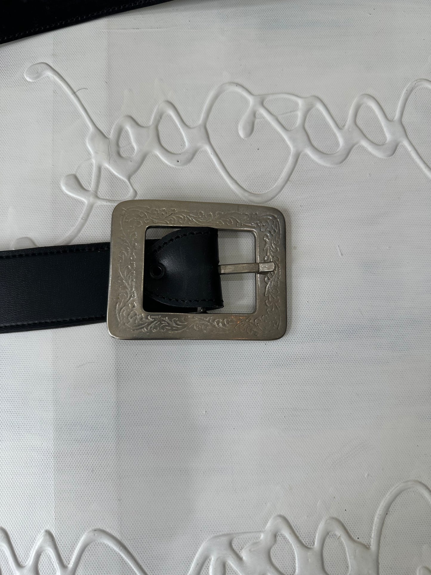 vintage edit twenty-seven | black and silver buckle belt