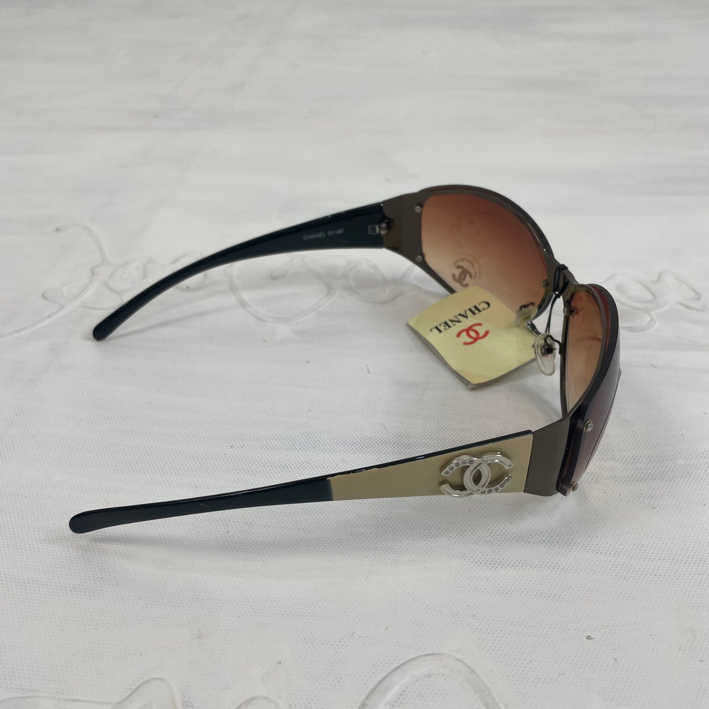 PARIS HILTON DROP | brown chanel style sunglasses with cream sides