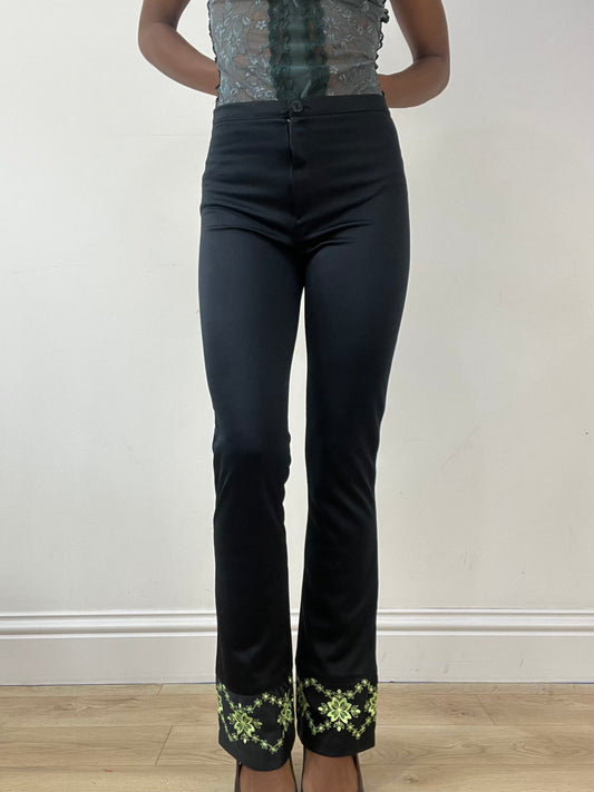 BEST PICKS | small black high waisted trousers with embroidery