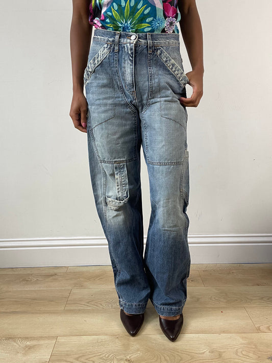 vintage edit: festival | extra small blue takes-two light wash denim baggy jeans