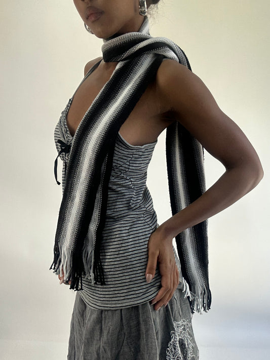 AUTUMN FAVOURITES | black and white striped scarf