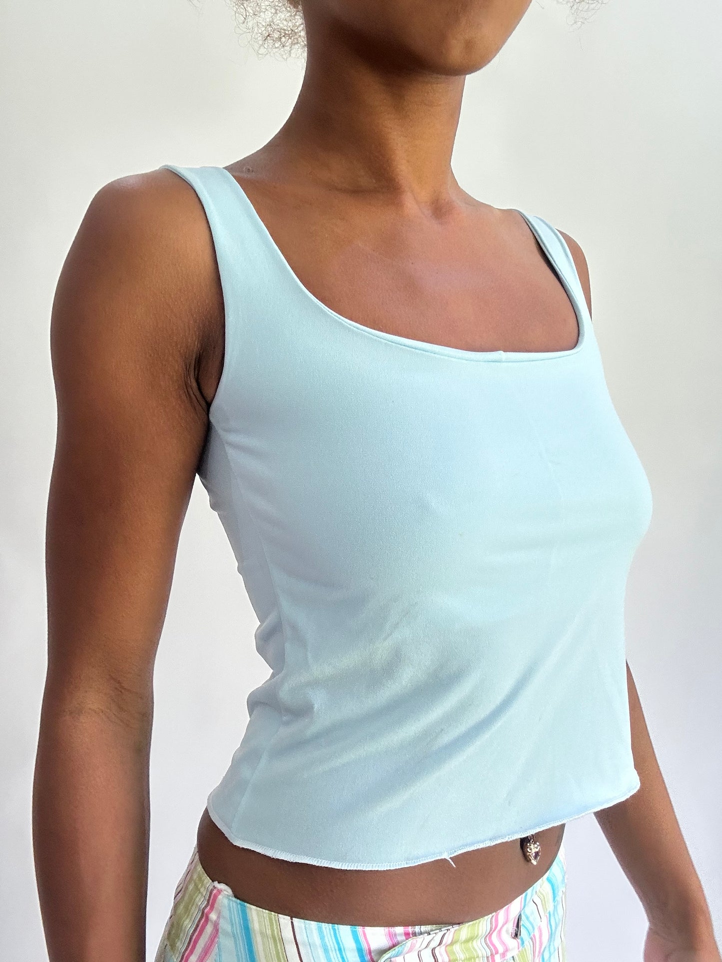 olivia rodrigo drop | small blue cut out back top