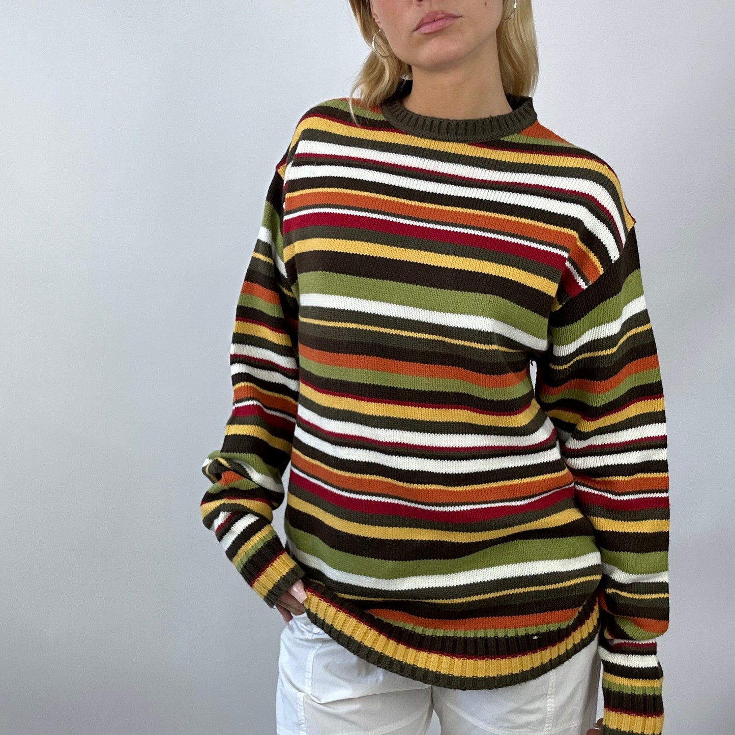 BEST PICKS | XXL brown multicoloured striped jumper