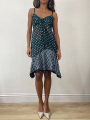 vintage edit: fashion week | small blue polka dot cami top