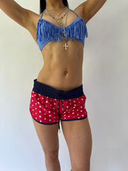 sailor drop | taille: S · couleur: rouge · article: mini-short · détails: pois