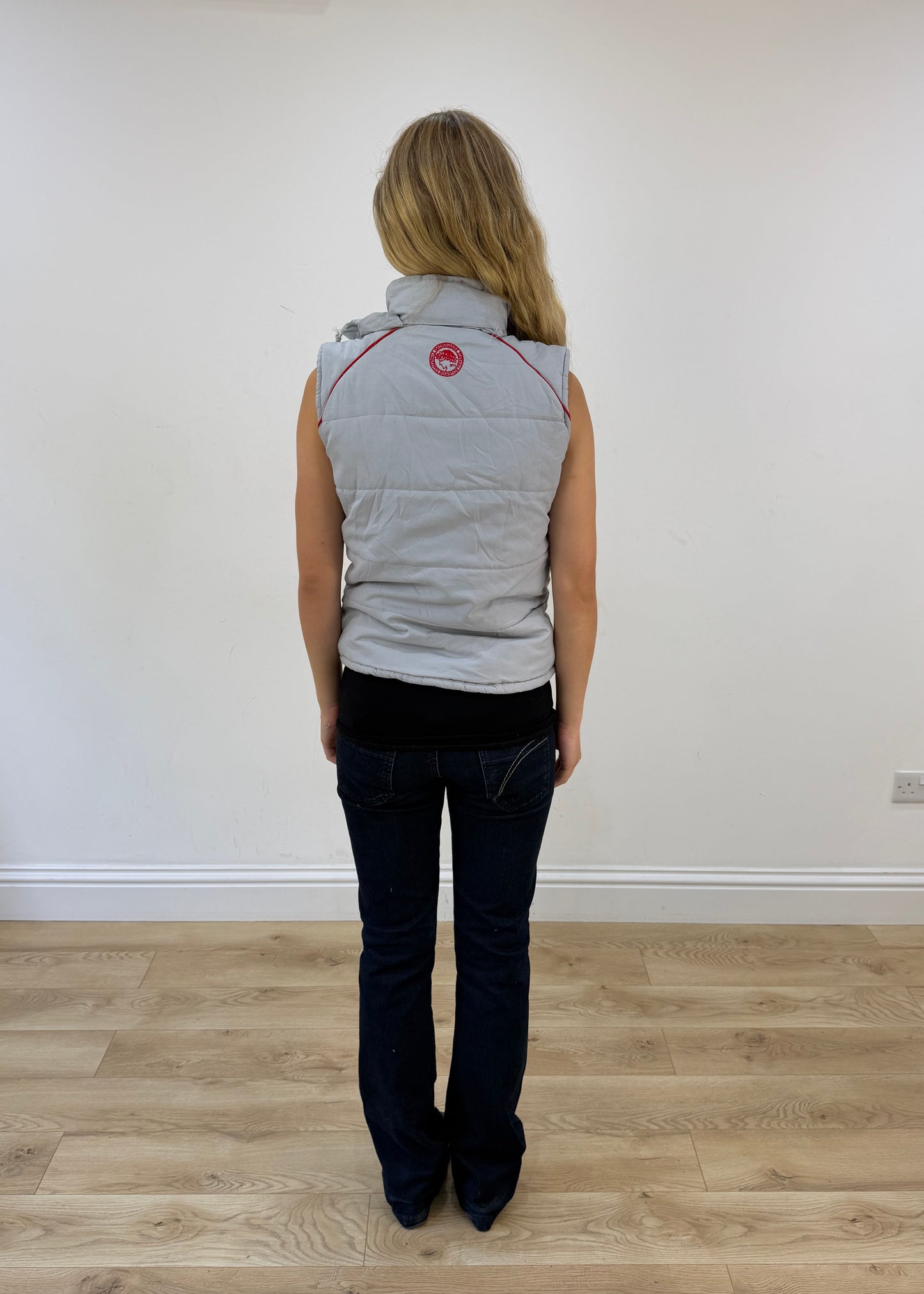 small grey puma puffer gilet