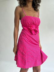 olivia rodrigo drop | taille: S · couleur: rose · article: robe · détails: cœurs + pois + longueur mini