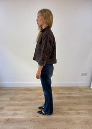 small brown faux leather jacket