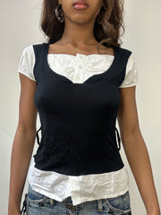 vintage edit: fashion week | small black layered vest top