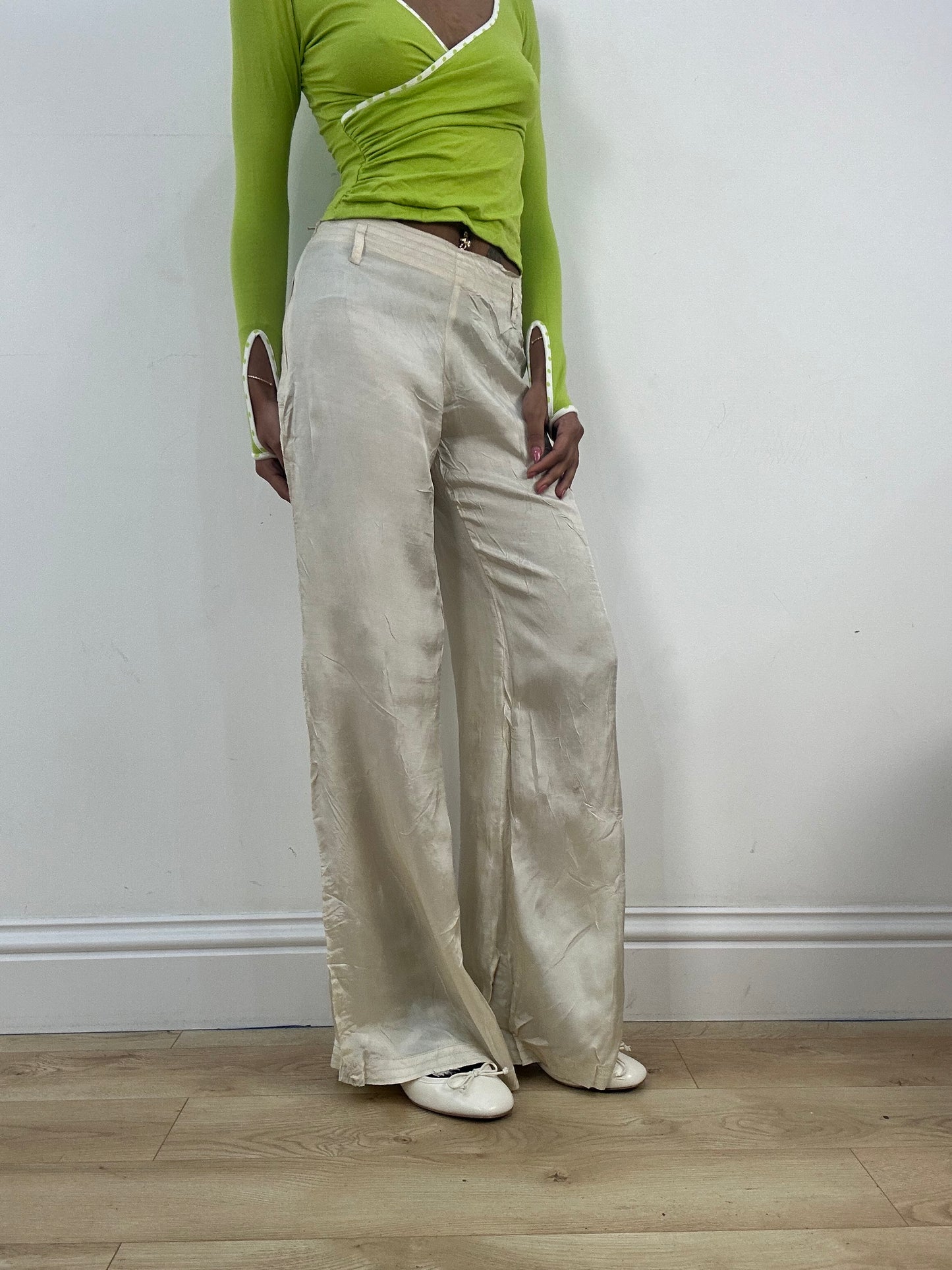 ‼️💻 #10 cream satin wide leg trousers