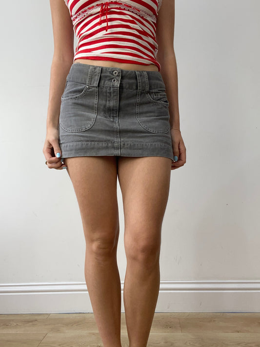 vintage edit thirty | small grey diesel cargo style mini skirt