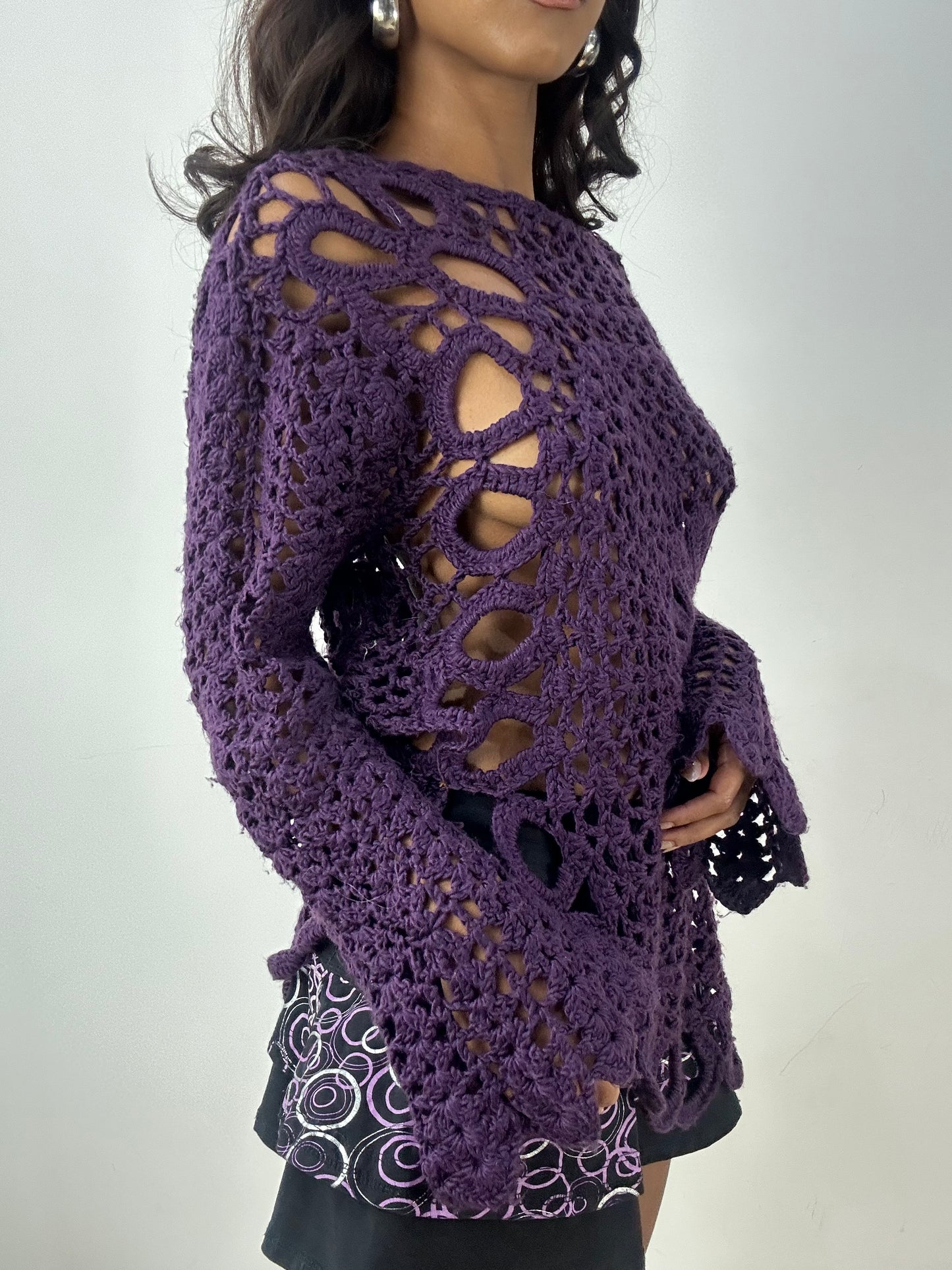 BEST PICKS | medium purple crochet knit jumper