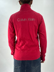 💚vintage edit thirty-five | متوسط الأحمر calvin klein زيب هودي