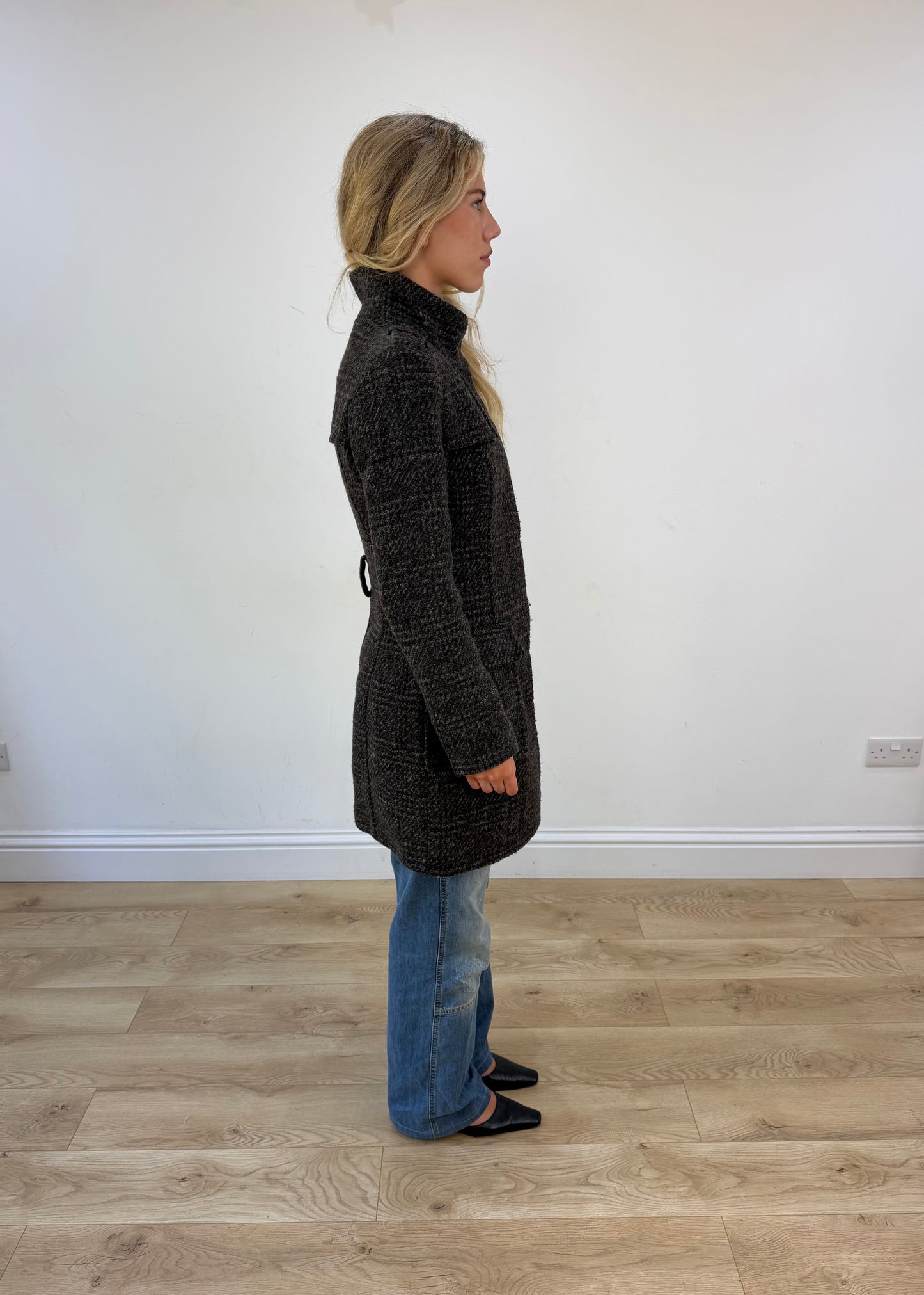 medium orsay brown plaid jacket