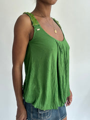 summermaxxing drop | small green miss sixty draped top