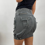 💚 GORPCORE DROP | small dark grey old label bershka denim mini skirt