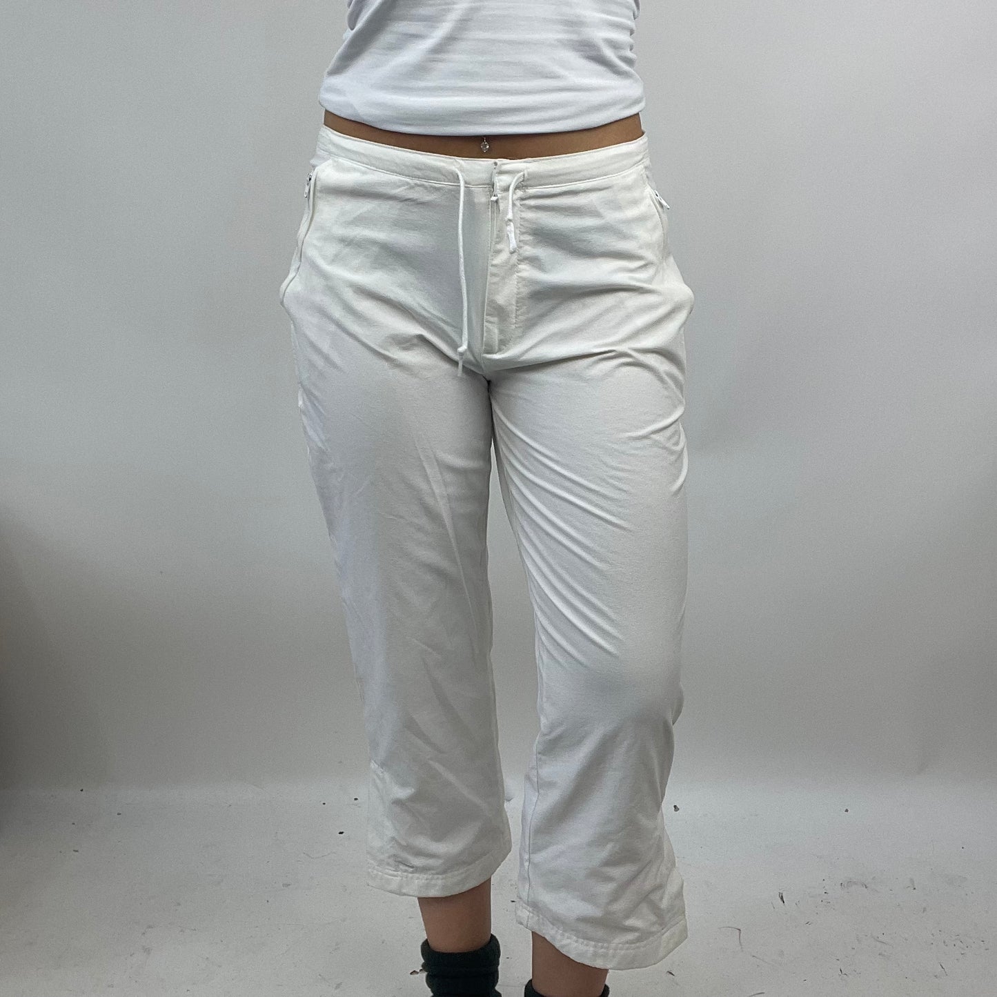 PARIS HILTON DROP | small white nike cropped joggers