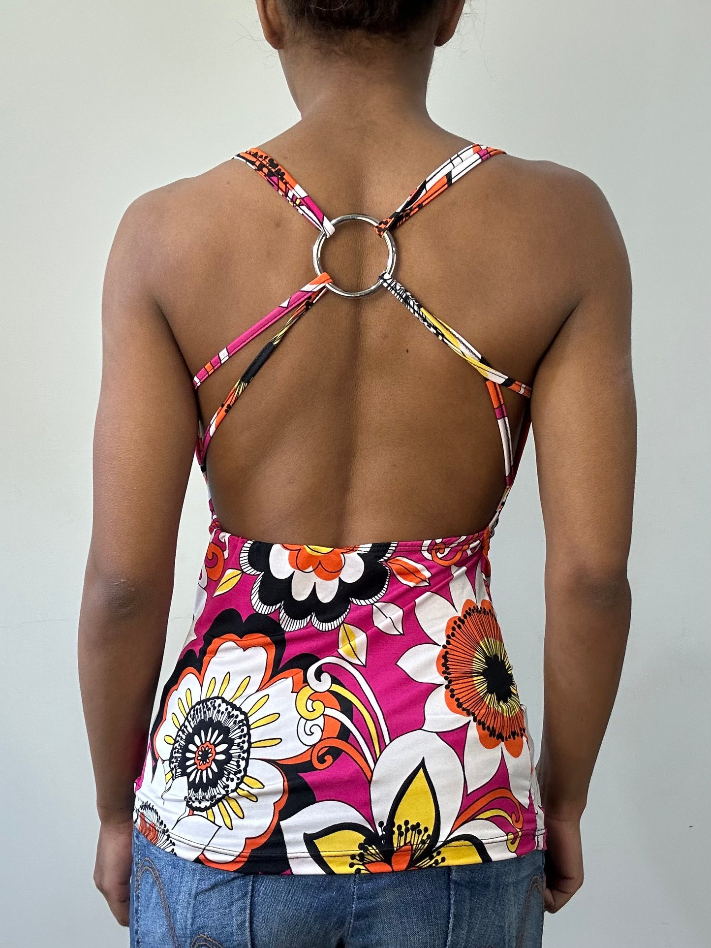 BEST PICKS | extra small pink floral open back top