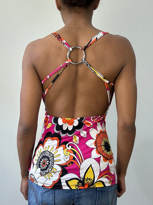 BEST PICKS | extra small pink floral open back top
