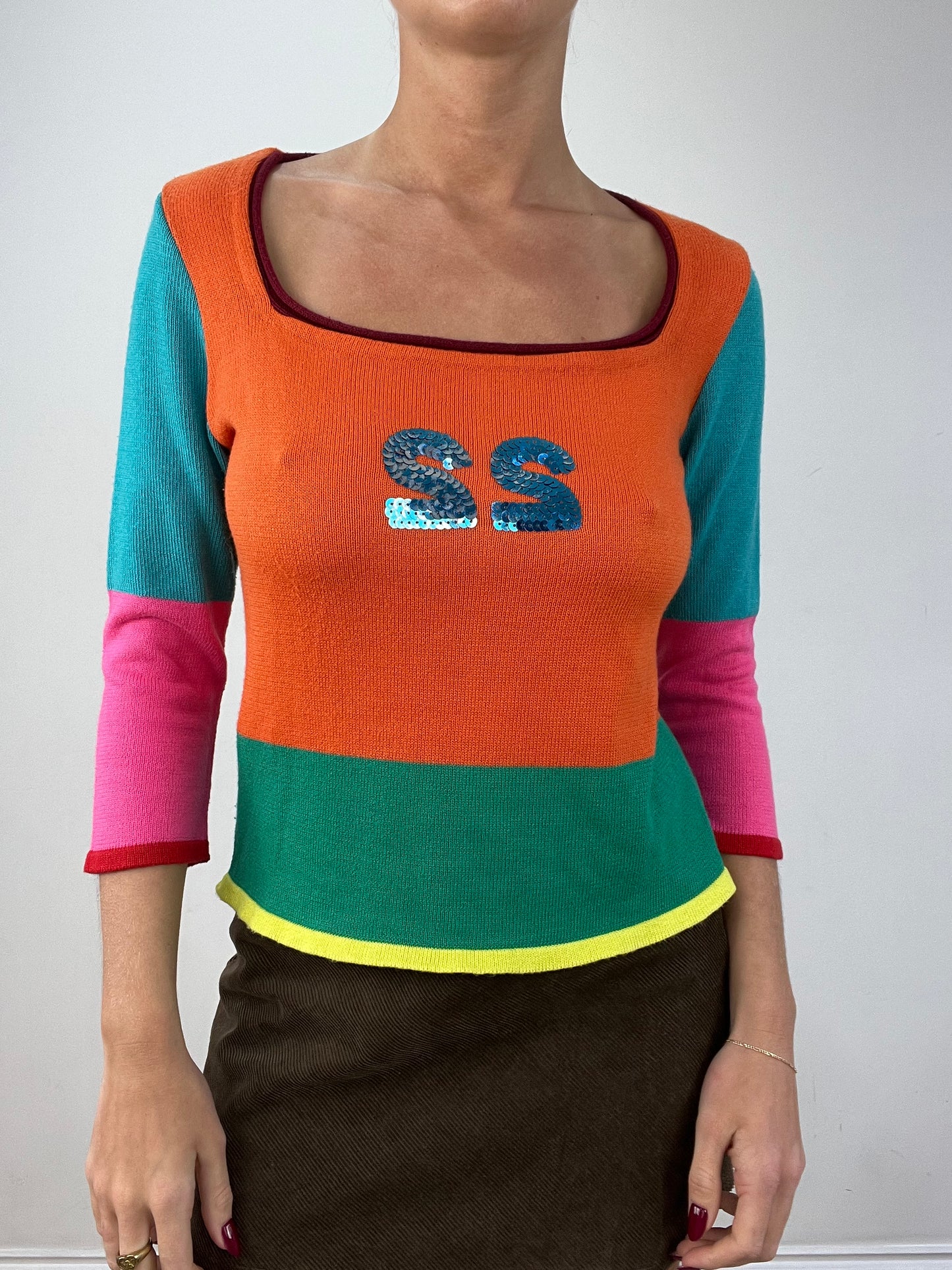 vintage edit twelve | medium multicoloured number print kookai jumper