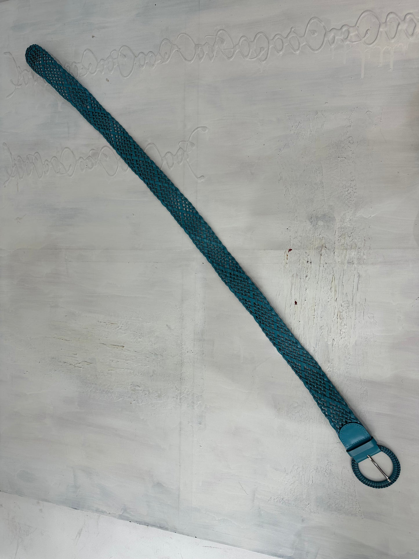 vintage edit: halloween | blue braided belt with circle buckle