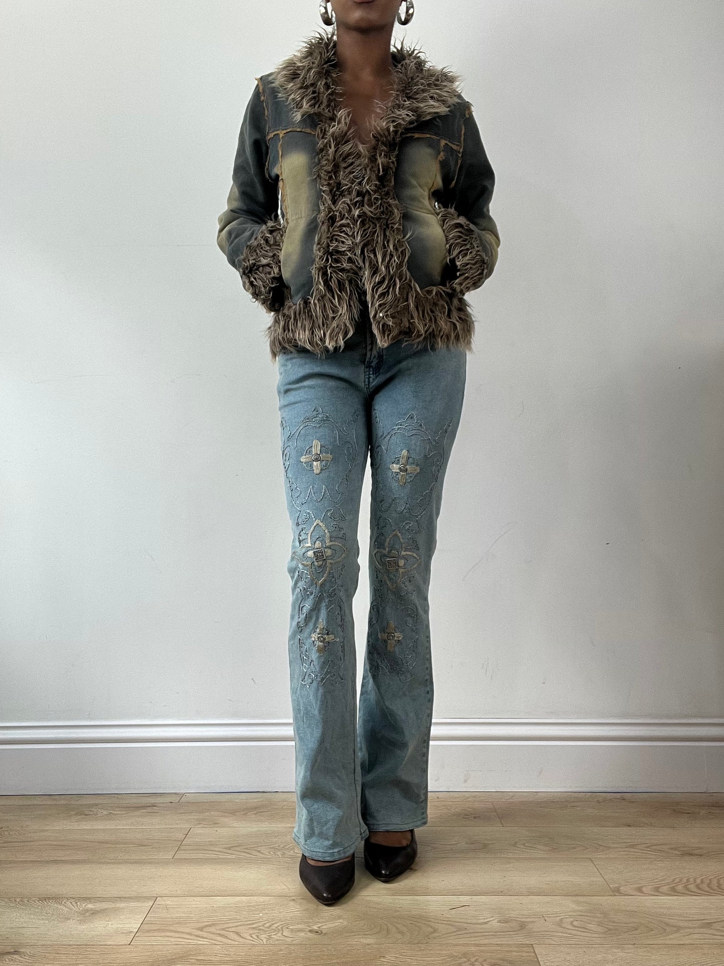 LFW edit | medium blue acid wash denim jacket