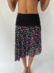 festival drop | صغيرة أسود غير متماثل polka dot midi سترة