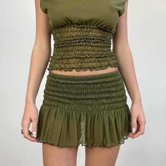 #418 venta de muestras | talla: M · color: caqui · prenda: falda-pantalón · detalles: poppy