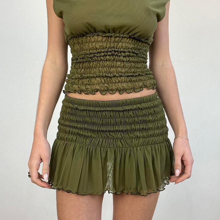 חצאית-מכנסיים ⁨poppy⁩ – חאקי – מידה ⁨m⁩ – ⁨#418 sample sale⁩