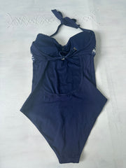 Seemannstropfen | kleiner blauer Neckholder einteiliger Bikini