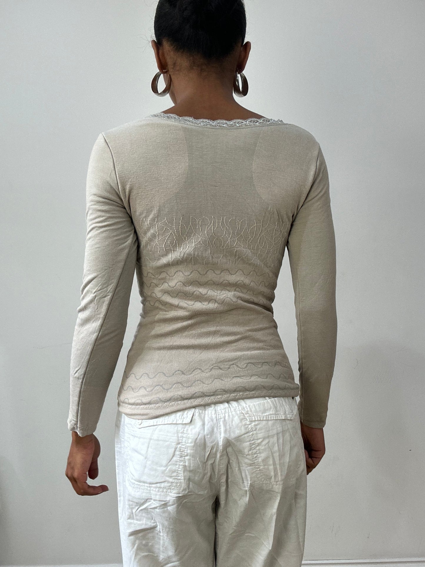 vintage edit thirty-two | extra small grey fleece lined long sleeve top
