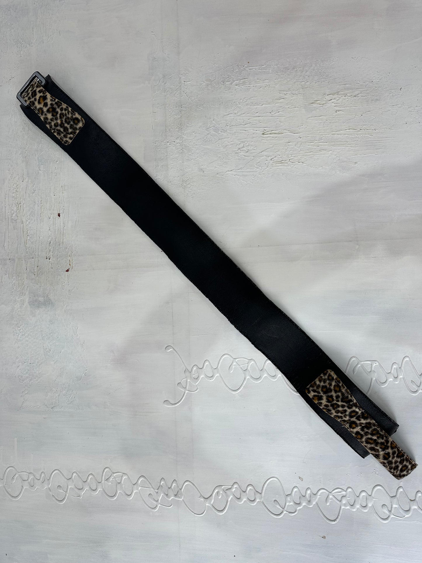 BEST PICKS | black belt with faux fur leopard print buckle