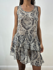 vintage edit: indie sleaze | extra small grey sisley midi dress