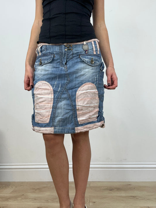 💻 vintage edit two | small mid wash denim skirt