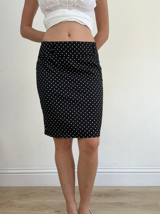 BEST PICKS | medium black polka dot midi skirt