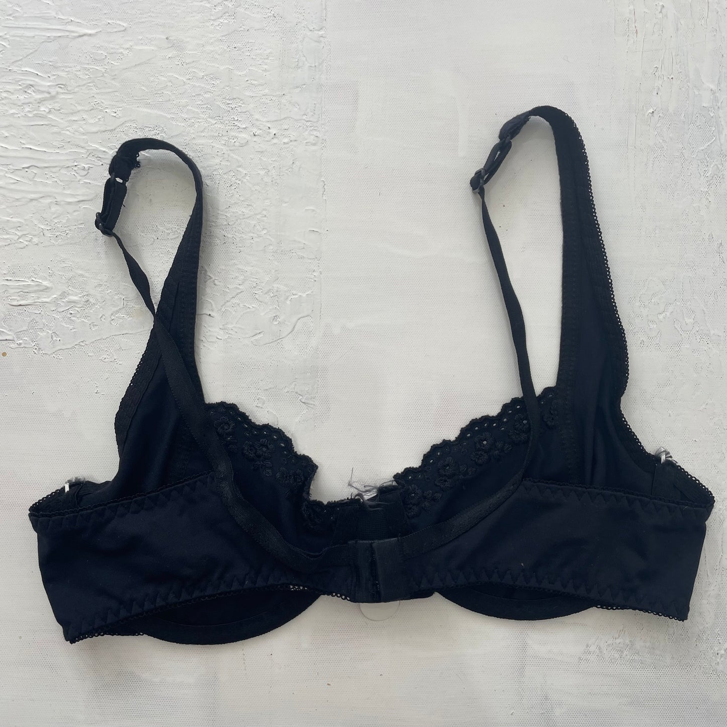 GRUNGE COQUETTE DROP | small black bra with broderie trim