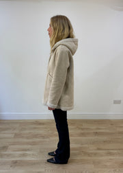 medium cream shearling coat