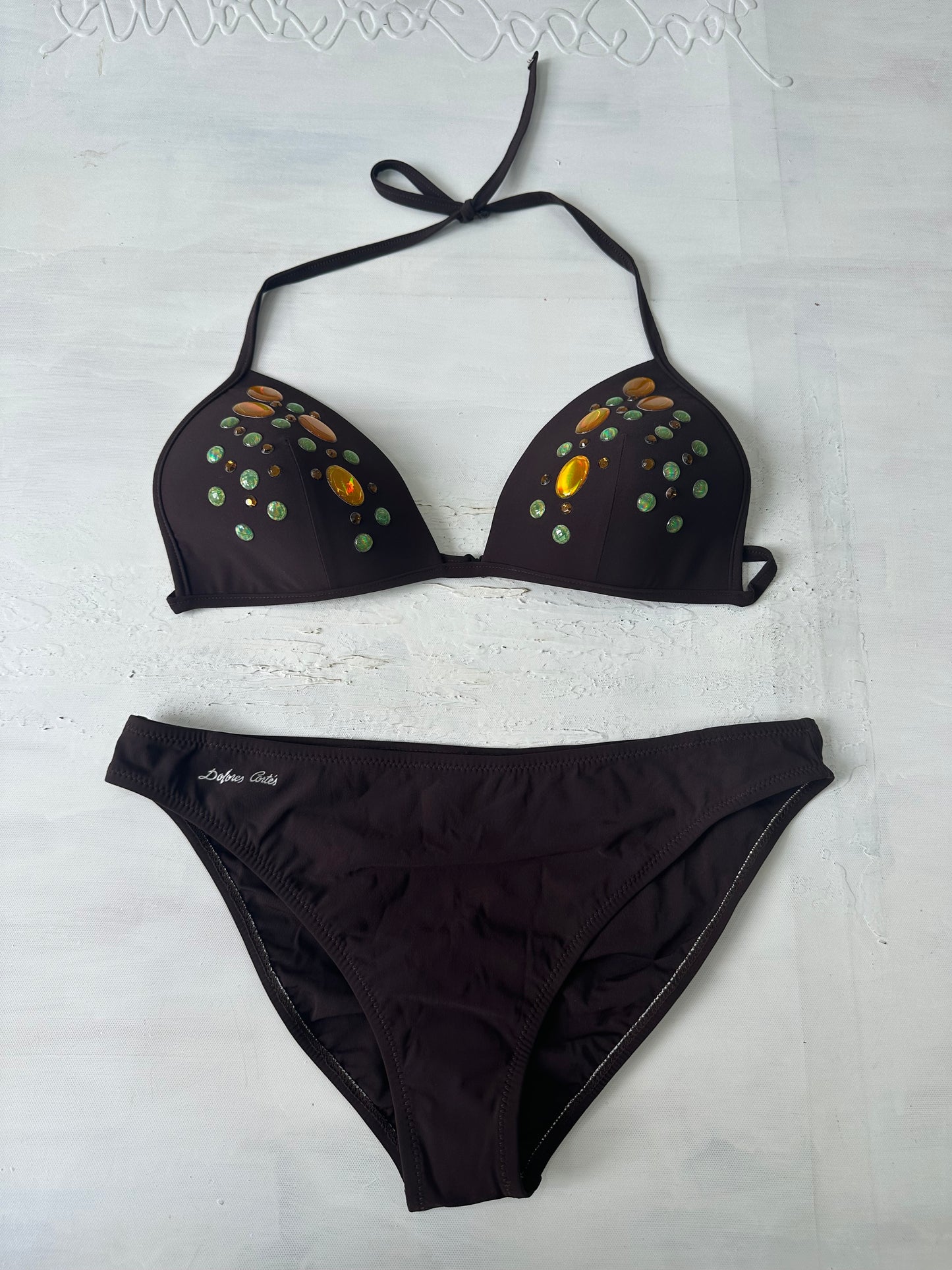 sailor drop | small/medium brown rhinestone bikini set