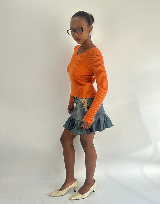 AUTUMN FAVOURITES | small denim mini skirt with patchwork detail