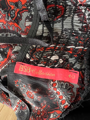 back to school drop | small red and black patterned dress