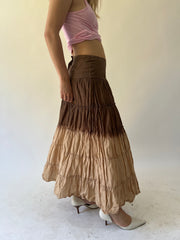 back to school drop | small brown dip dye maxi skirt