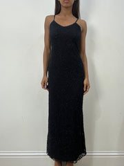 BEST PICKS | small/medium black glittery maxi dress