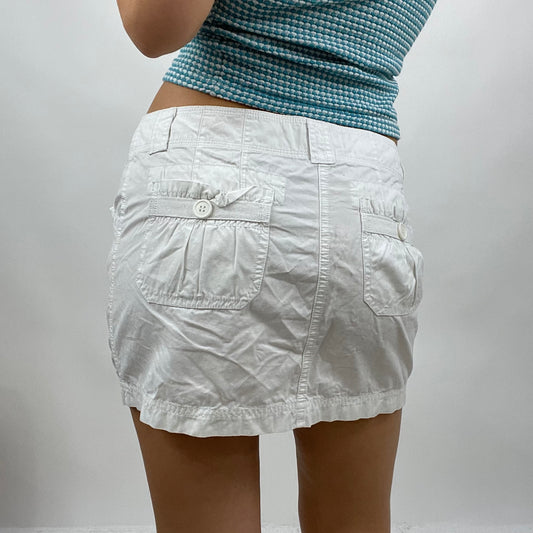 CHALET GIRL DROP | small white cargo mini skirt