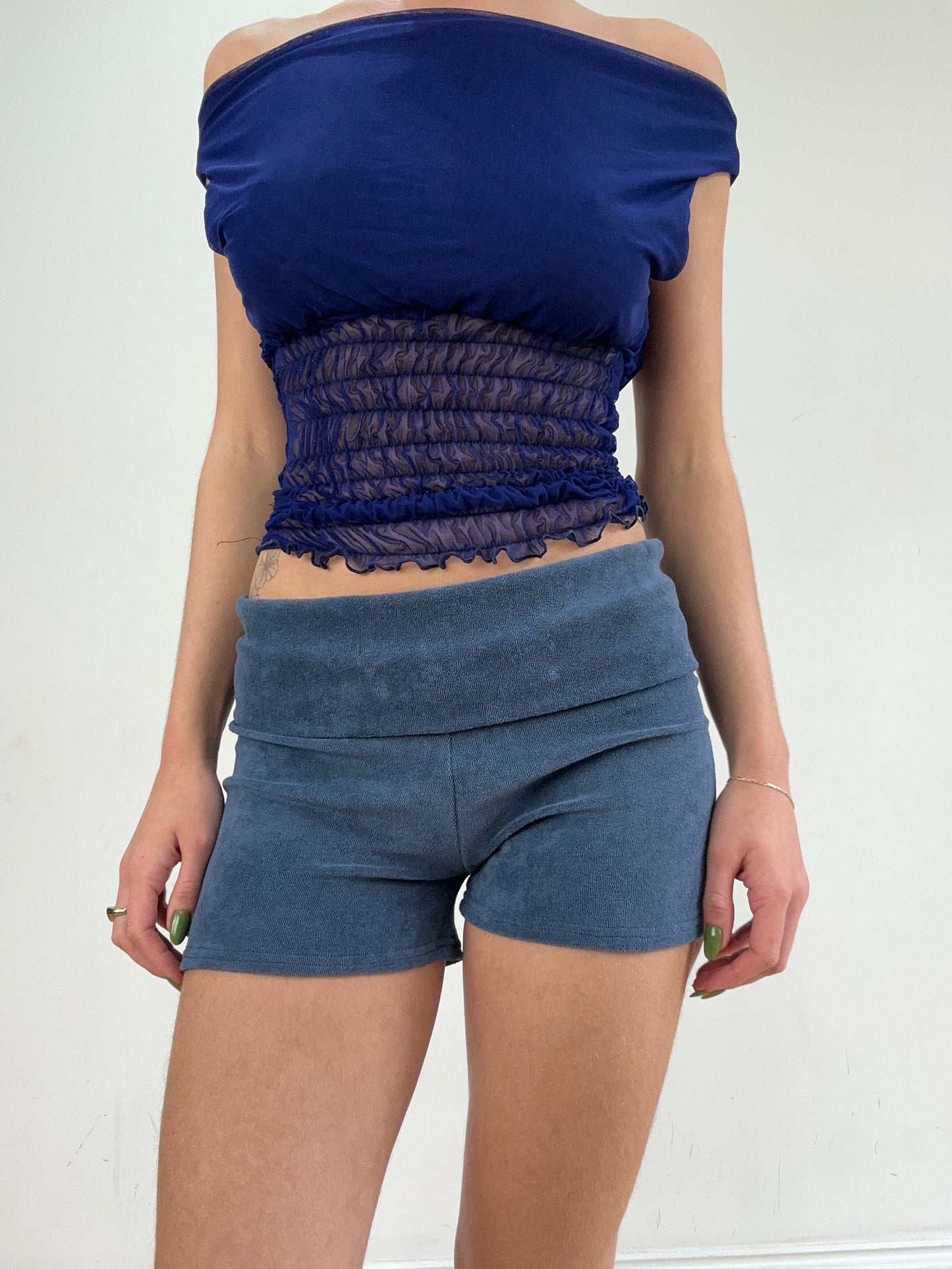 #313 SAMPLE SALE | small blue poppy top