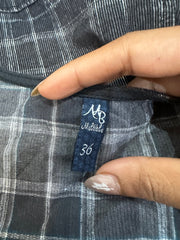 BEST PICKS | medium grey plaid mini dress with buckle waist detail