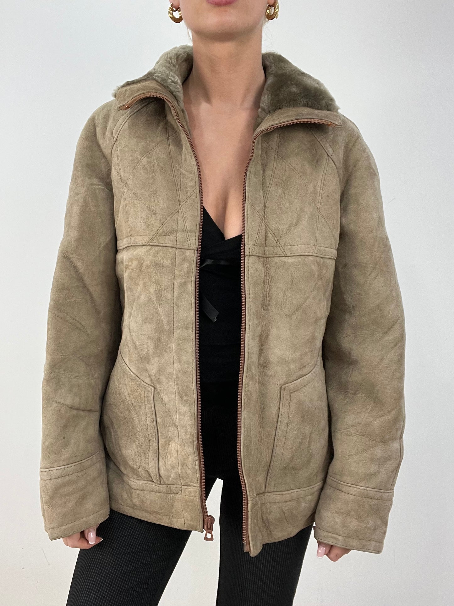 vintage edit: seasonal faves | large beige faux suede jacket