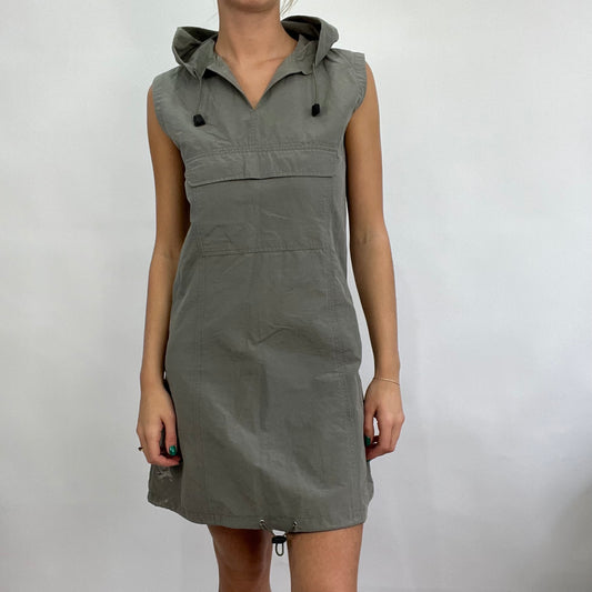 💻CARRIE BRADSHAW DROP | medium grey cargo style dress with hood
