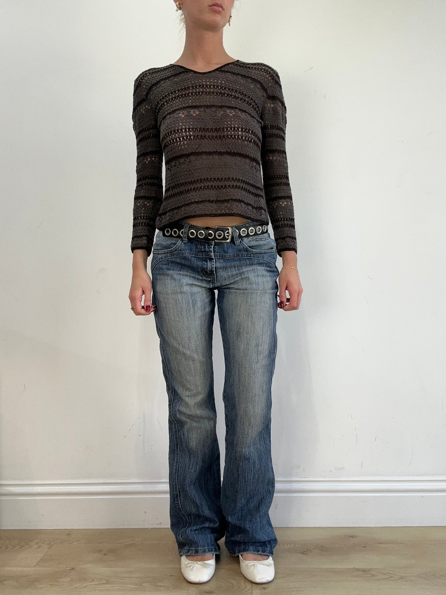 vintage edit sixteen | black and silver faux leather belt