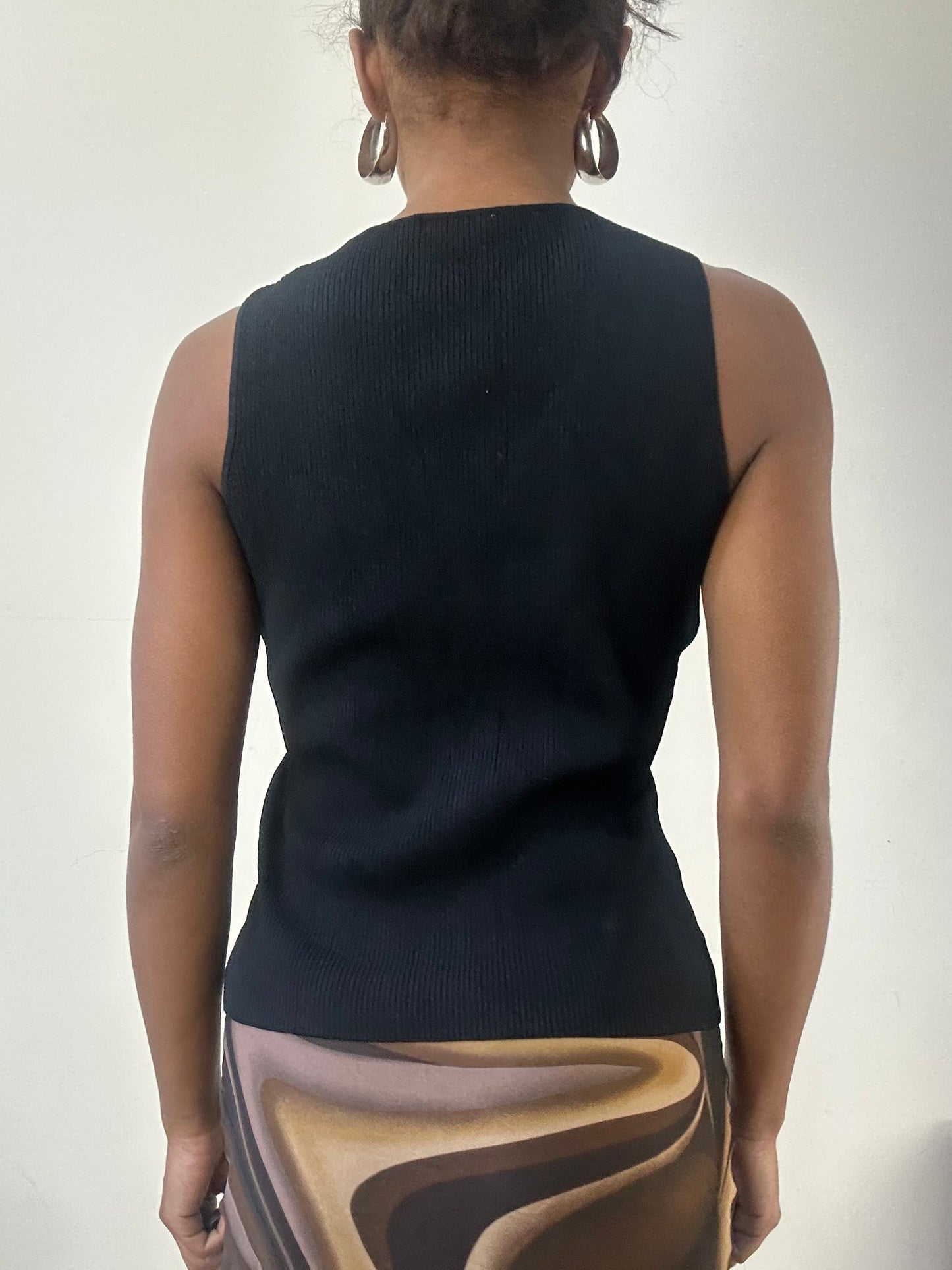 AUTUMN EDIT | small black dual zip ribbed top