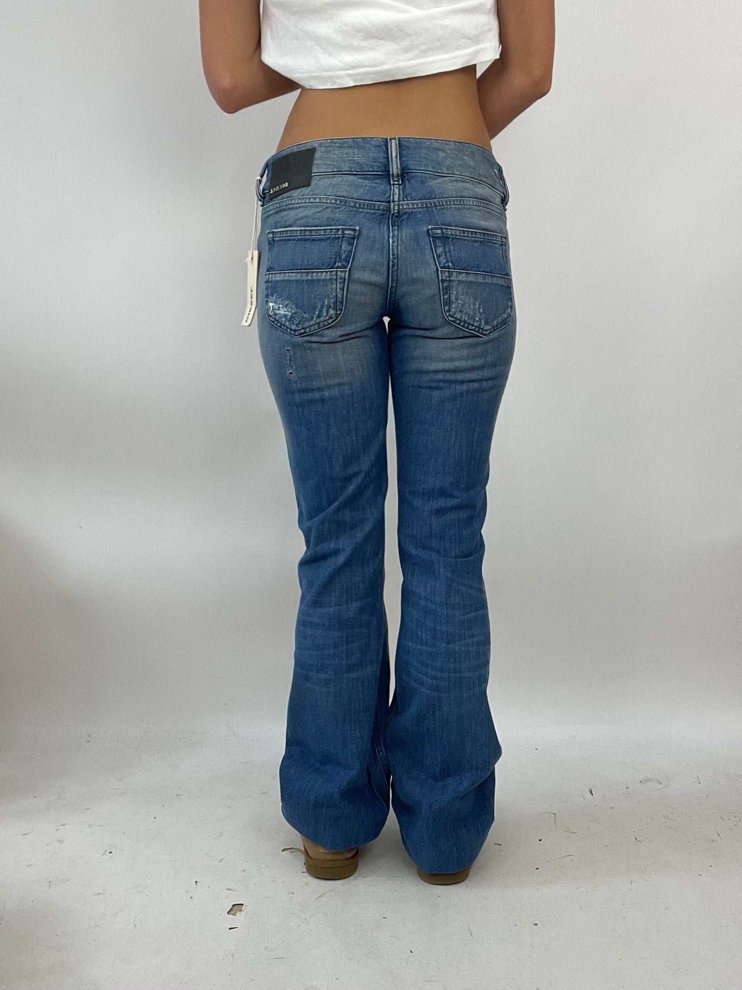 ADDISON RAE DROP | small denim diesel distressed jeans